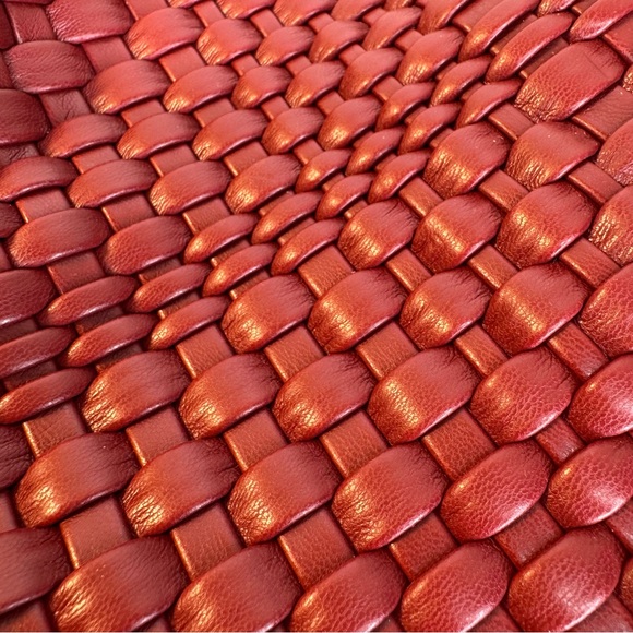 Anthropologie Hollace Woven Mini Tote Mauve Red NWOT - Picture 7 of 16